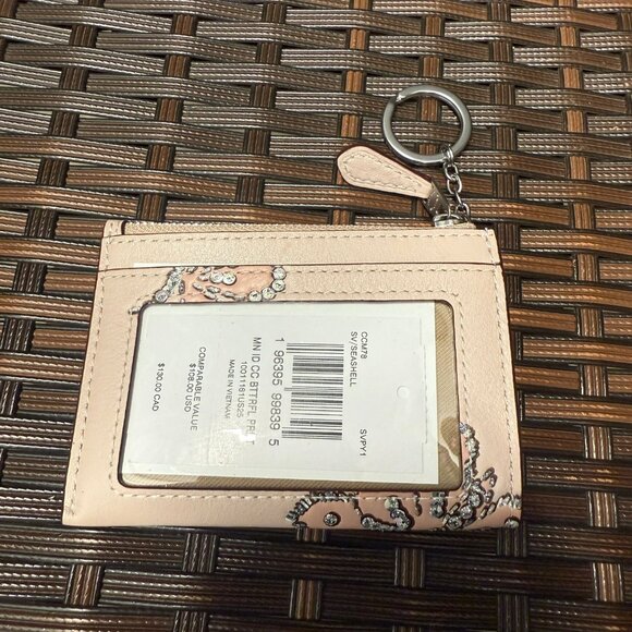 coach Mini Skinny Id Case With Butterfly Print ccm78 - Picture 2 of 3
